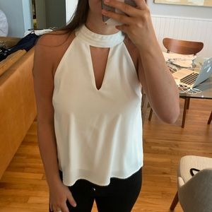 White high neck blouse